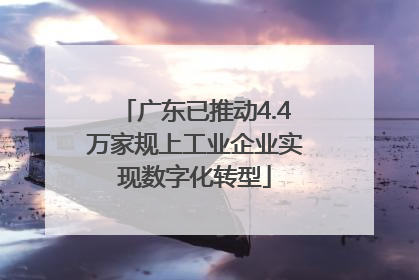 广东已推动4.4万家规上工业企业实现数字化转型