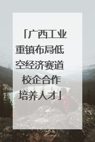 广西工业重镇布局低空经济赛道 校企合作培养人才