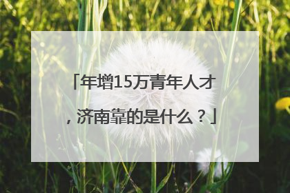 年增15万青年人才，济南靠的是什么？