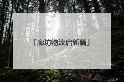 廊坊物流启新篇