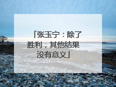 张玉宁：除了胜利，其他结果没有意义