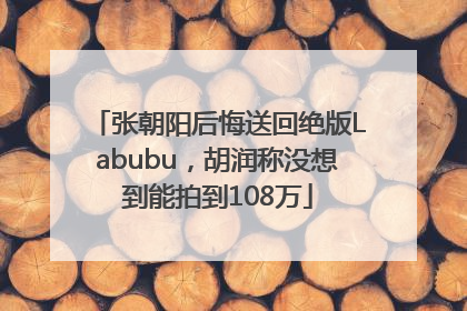 张朝阳后悔送回绝版Labubu，胡润称没想到能拍到108万