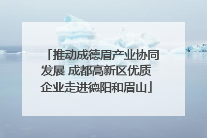 推动成德眉产业协同发展 成都高新区优质企业走进德阳和眉山