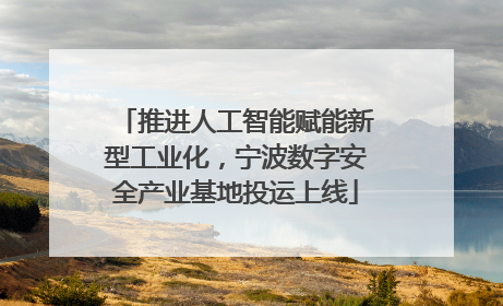 推进人工智能赋能新型工业化，宁波数字安全产业基地投运上线