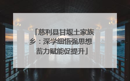 慈利县甘堰土家族乡：深学细悟强思想 蓄力赋能促提升