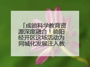 成德科学教育资源深度融合！德阳经开区这场活动为同城化发展注入教育动能