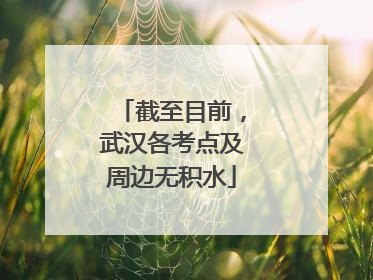 截至目前，武汉各考点及周边无积水