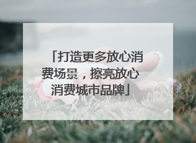 打造更多放心消费场景，擦亮放心消费城市品牌