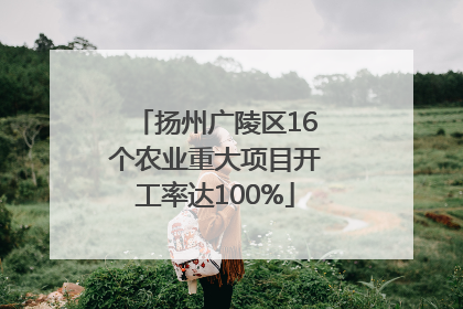 扬州广陵区16个农业重大项目开工率达100%