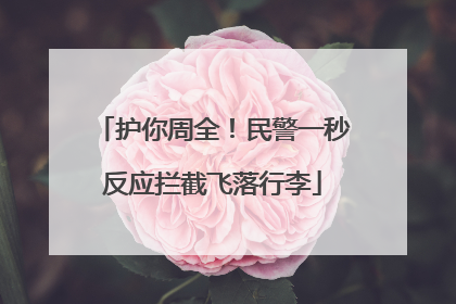护你周全！民警一秒反应拦截飞落行李