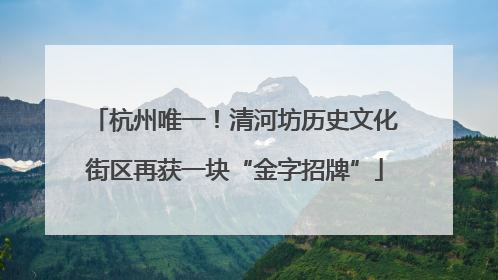 杭州唯一！清河坊历史文化街区再获一块“金字招牌”