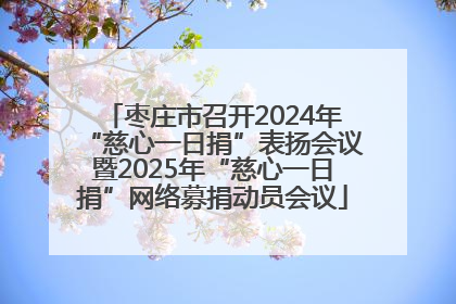枣庄市召开2024年“慈心一日捐”表扬会议暨2025年“慈心一日捐”网络募捐动员会议
