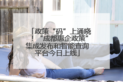 政策“码”上通晓！“成都惠企政策”集成发布和智能查询平台今日上线