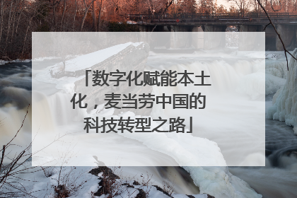 数字化赋能本土化，麦当劳中国的科技转型之路