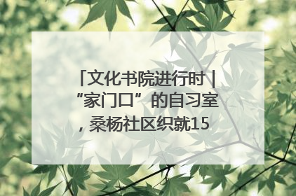 文化书院进行时｜“家门口”的自习室，桑杨社区织就15分钟学习生活圈