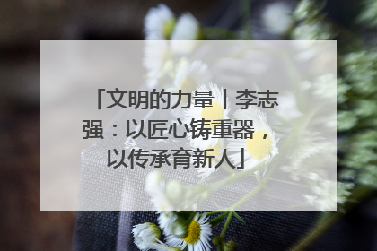文明的力量丨李志强：以匠心铸重器，以传承育新人