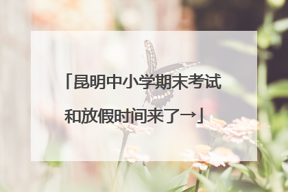 昆明中小学期末考试和放假时间来了→