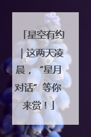 星空有约｜这两天凌晨，“星月对话”等你来赏！