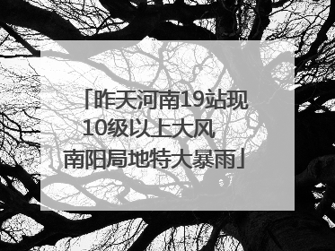 昨天河南19站现10级以上大风  南阳局地特大暴雨