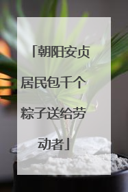 朝阳安贞居民包千个粽子送给劳动者