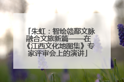 朱虹：智绘赣鄱文脉 融合文旅新篇——在《江西文化地图集》专家评审会上的演讲