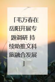 毛万春在岳阳开展专题调研 持续助推文科旅融合发展
