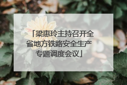 梁惠玲主持召开全省地方铁路安全生产专题调度会议