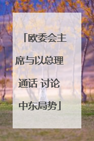 欧委会主席与以总理通话 讨论中东局势