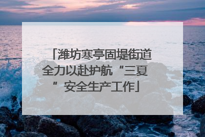 潍坊寒亭固堤街道全力以赴护航“三夏”安全生产工作