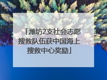 潍坊2支社会志愿搜救队伍获中国海上搜救中心奖励