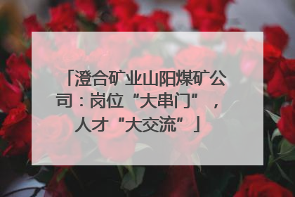 澄合矿业山阳煤矿公司：岗位“大串门”，人才“大交流”