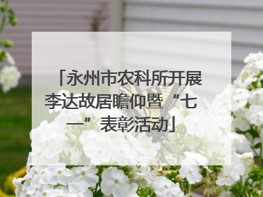 永州市农科所开展李达故居瞻仰暨“七一”表彰活动