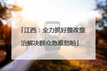 江西：全力抓好整改整治解决群众急难愁盼