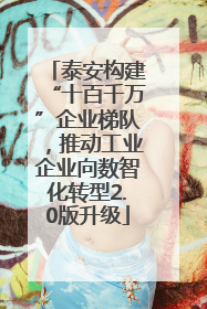泰安构建“十百千万”企业梯队，推动工业企业向数智化转型2.0版升级