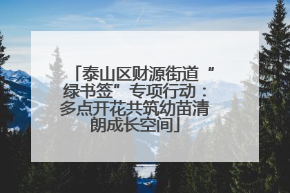 泰山区财源街道“绿书签”专项行动：多点开花共筑幼苗清朗成长空间