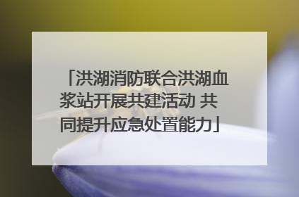 洪湖消防联合洪湖血浆站开展共建活动 共同提升应急处置能力