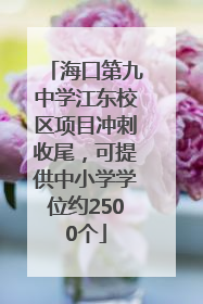 海口第九中学江东校区项目冲刺收尾，可提供中小学学位约2500个