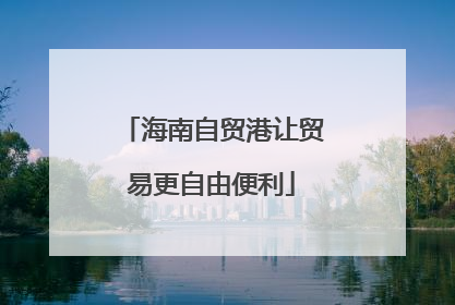 海南自贸港让贸易更自由便利