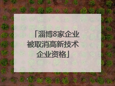 淄博8家企业被取消高新技术企业资格