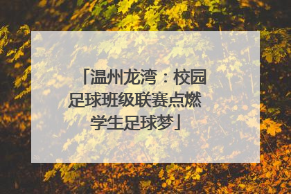 温州龙湾：校园足球班级联赛点燃学生足球梦
