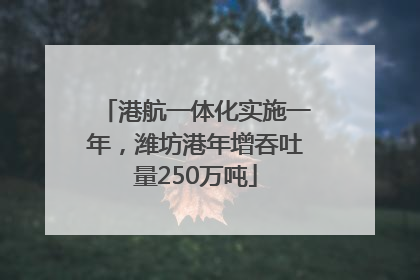 港航一体化实施一年，潍坊港年增吞吐量250万吨