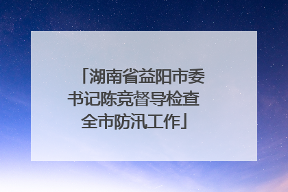 湖南省益阳市委书记陈竞督导检查全市防汛工作