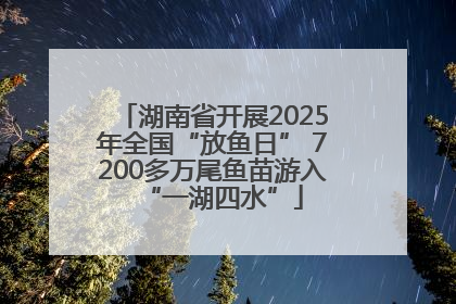 湖南省开展2025年全国“放鱼日” 7200多万尾鱼苗游入“一湖四水”