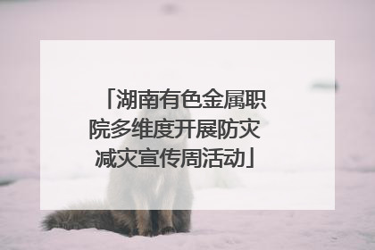 湖南有色金属职院多维度开展防灾减灾宣传周活动