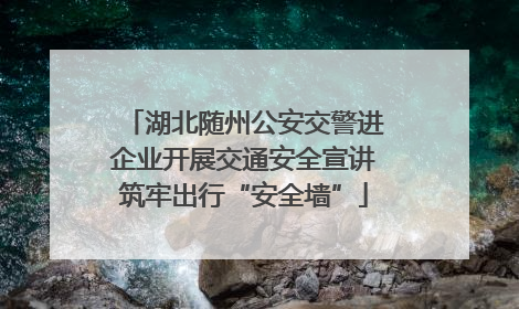 湖北随州公安交警进企业开展交通安全宣讲筑牢出行“安全墙”