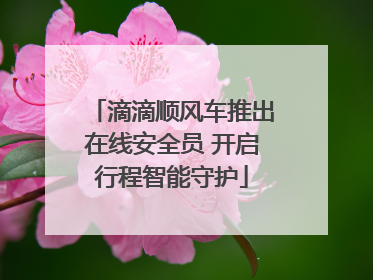 滴滴顺风车推出在线安全员 开启行程智能守护
