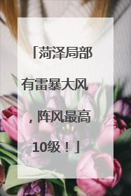 菏泽局部有雷暴大风，阵风最高10级！