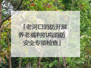 老河口消防开展养老福利机构消防安全专项检查