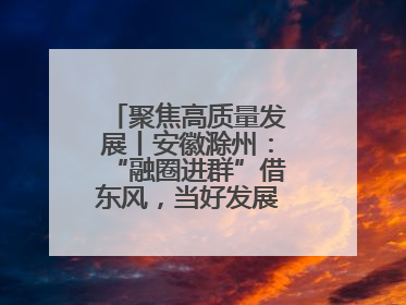 聚焦高质量发展丨安徽滁州：“融圈进群”借东风，当好发展“合伙人”