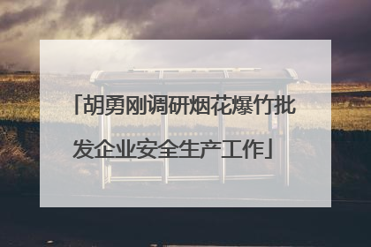 胡勇刚调研烟花爆竹批发企业安全生产工作